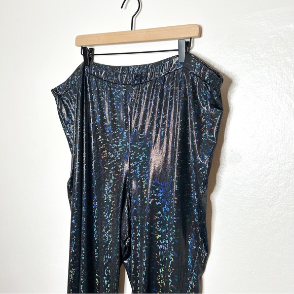 ASOS Design Holographic Pants High Rise Festival Party Pants Plus Size 26 - Picture 5 of 10
